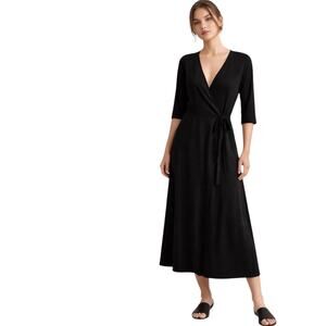 Eileen Fisher Size M Crossover Cotton Lycra crossover dress